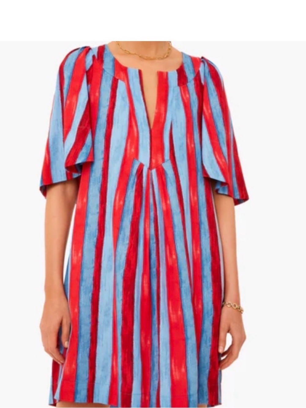 Pomander Place Painterly Stripe Finley Flutter Sleeve Dress from Tuckernuck